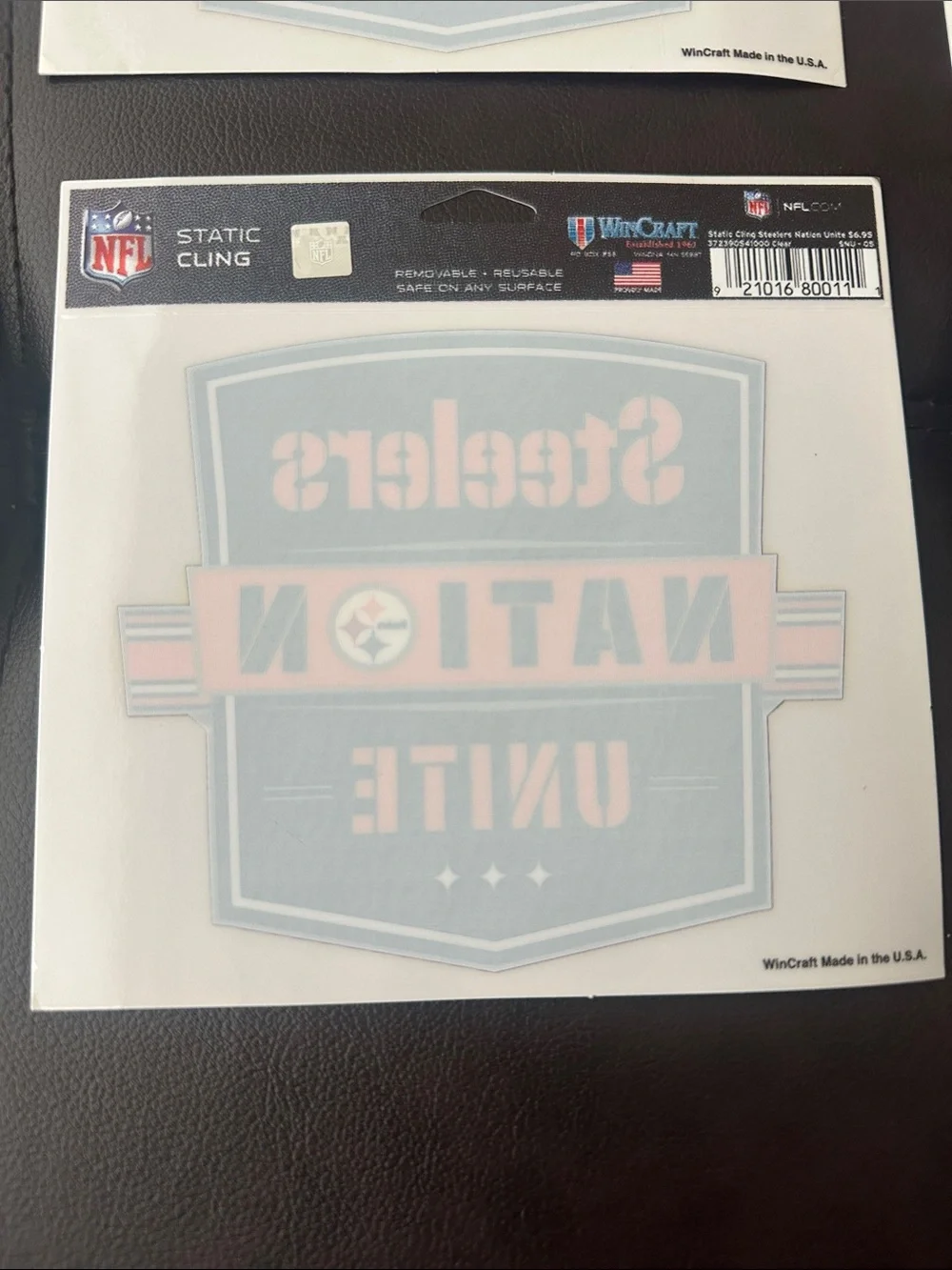NFL Pittsburgh Steelers Nation Unite Static Clings (Lot of 6)